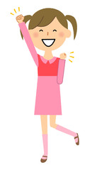 女の子 ガッツポーズ