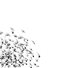 Musical Signs. Modern Background with Notes. Vector Element for Musical Poster, Banner, Advertising, Card. Minimalistic Simple Background.