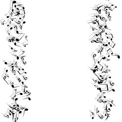 Musical Signs. Modern Background with Notes. Vector Element for Musical Poster, Banner, Advertising, Card. Minimalistic Simple Background.