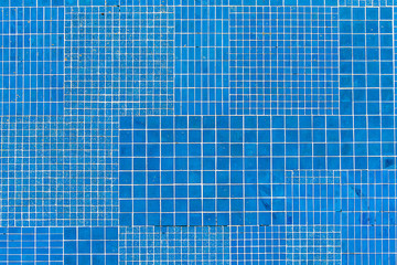 Background from blue mosaic tiles