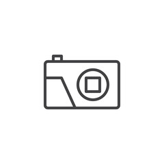 Photo camera outline icon. linear style sign for mobile concept and web design. Camera Device simple line vector icon. Symbol, logo illustration. Pixel perfect vector graphics