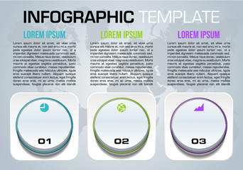Modern colorful infographics options template vector with switch in blue color
