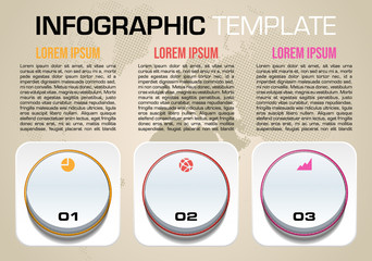 Modern colorful infographics options template vector with switch in orange color