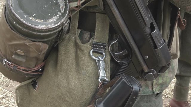 The field equipment worn by World War II German soldiers including a haversack