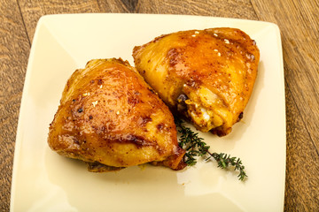 Roasted chicken thighs