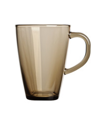 black glass mug on white background