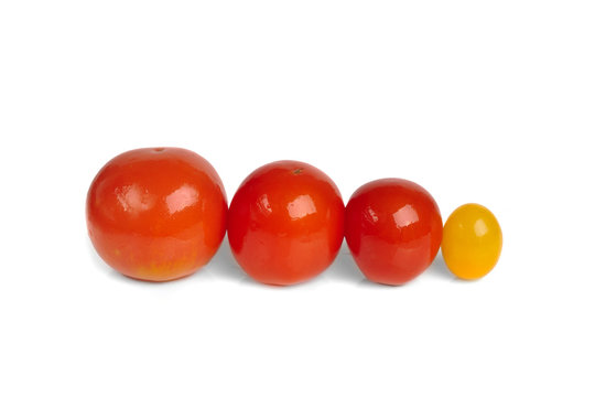 pickled tomatoes on white background