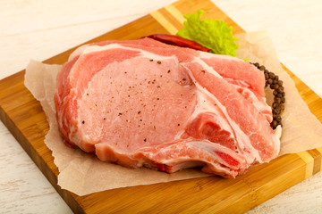 Raw pork cutlet