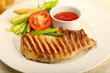 Grilled pork cutlet