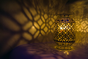 Fototapeta na wymiar Decorated in golden colors. Eastern hammam.