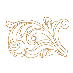 Fototapeta premium Golden vintage baroque ornament, corner. Retro pattern antique style acanthus. Decorative design element filigree calligraphy vector. - stock vector