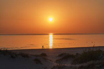 Sunset time at Baltic sea.