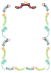 リボン　花　フレーム　イラスト
