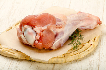 Raw turkey leg