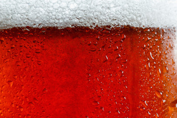 Background beer with foam and bubbles