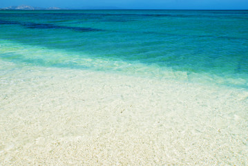 Fototapeta premium EZZI MANNU, SARDEGNA, Emerald sea and white sand beaches at Ezzi Mannu, Pazzona beach, Sardinia, Italy