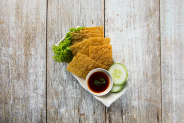 deep fried fucuk tofu sheets