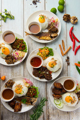 various malaysian rice and dishes