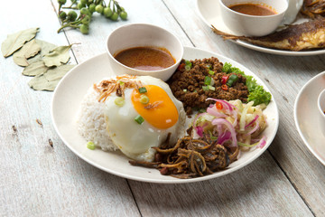 Fototapeta na wymiar various malaysian rice and dishes