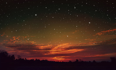 Night sky with stars.