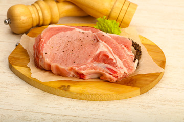 Raw pork cutlet