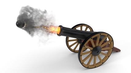 ramadan cannons shot moment. 3d illustration