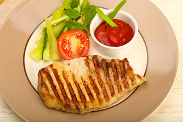 Grilled pork cutlet