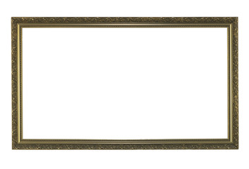 Obraz premium GOLD PICTURE FRAME ISOLATED ON WHITE BACKGROUND