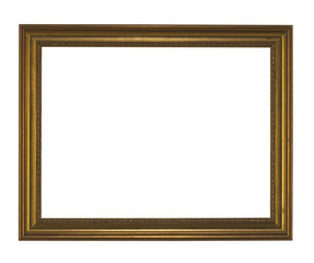 GOLD PICTURE FRAME ISOLATED ON WHITE BACKGROUND