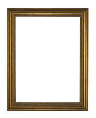 GOLD PICTURE FRAME ISOLATED ON WHITE BACKGROUND