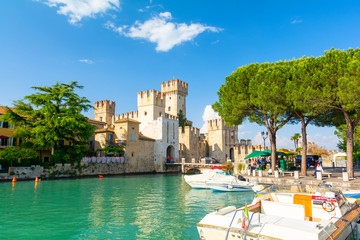castle in Sirmione on Lake Garda, Italy