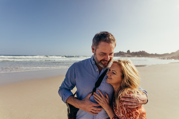 Mature couple on romantic beach vacation