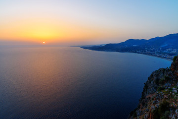 Sunset at the beach. Alanya. Turkey