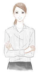 腕組みをした女性