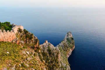 Cape Cilvarda on sunset in Alanya. Russia