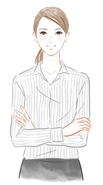 腕組みをした女性 Stock イラスト Adobe Stock 腕組みをした女性 Stock イラスト Adobe Stock