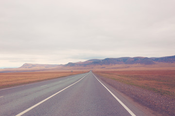 empty road in Khakassia, Siberia, Russia