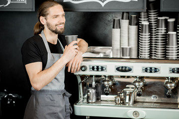 Barista portrait indoors
