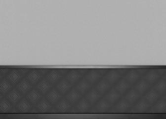 3d rendering. Luxury dark square patten with copy space gray cement wall background.