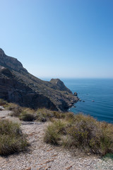 The sea in Calabardina under the blue sky, Murcia