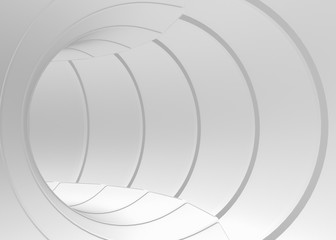 3d rendering. Abstract gray Circular Tunnel way background.