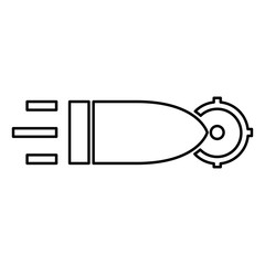 Bullet flying to target icon black color illustration flat style simple image