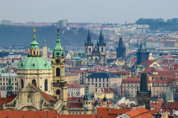Fototapeta na wymiar St. Nicholas Church and Some of the Prague's Towers