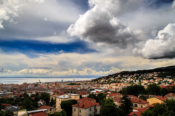 Fototapeta premium storm over the city of Trieste