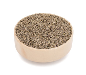 Pile of Dried Cumin Seeds Also know as caraway, jira or jeera seeds used in oriental cuisine isolated on white Background