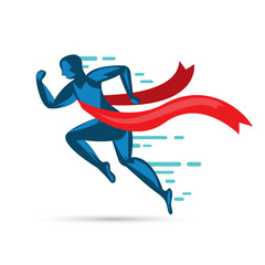 Man sprint running to win flat icon.
