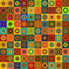 quilt patchwork background with mandala ethnic style