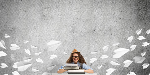 Creative inspiration of young female writer.