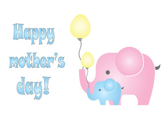 happy mothers day card with elephants vector