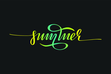 Summer handwritten lettering poster. Vector illustration EPS 10.